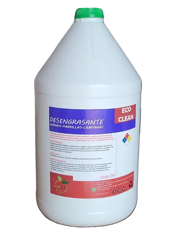 Galón de desengrasante para hornos, campanas y parrillas EcoClean de LIMPSA